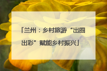 兰州：乡村旅游“出圈出彩”赋能乡村振兴