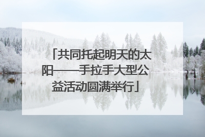 共同托起明天的太阳——手拉手大型公益活动圆满举行