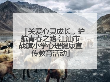 关爱心灵成长，护航青春之路 江油市战旗小学心理健康宣传教育活动
