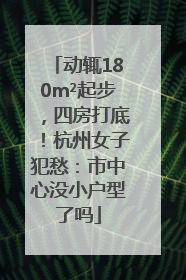 动辄180m²起步，四房打底！杭州女子犯愁：市中心没小户型了吗