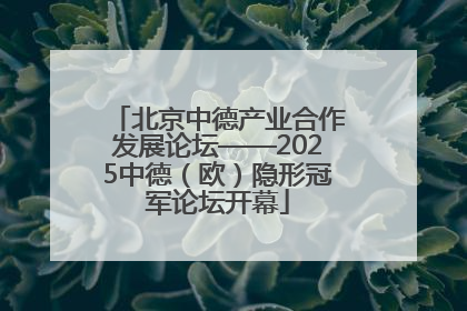 北京中德产业合作发展论坛——2025中德（欧）隐形冠军论坛开幕