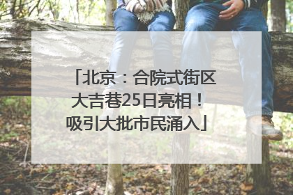 北京：合院式街区大吉巷25日亮相！吸引大批市民涌入
