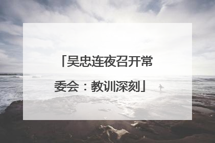吴忠连夜召开常委会：教训深刻