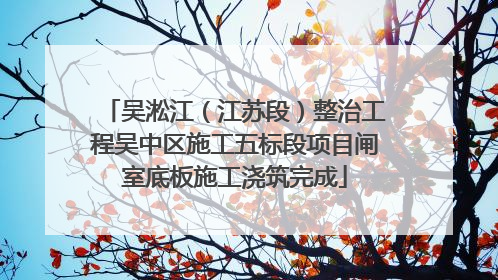 吴淞江（江苏段）整治工程吴中区施工五标段项目闸室底板施工浇筑完成