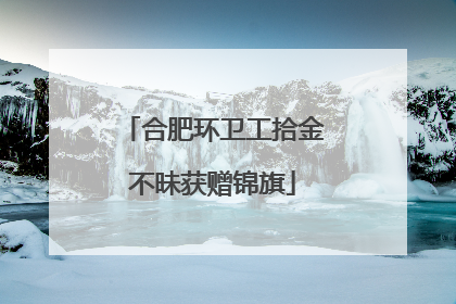 合肥环卫工拾金不昧获赠锦旗