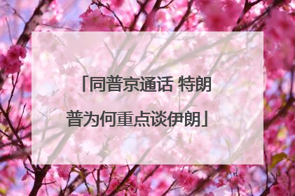 同普京通话 特朗普为何重点谈伊朗