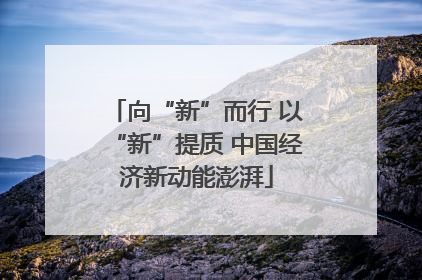 向“新”而行 以“新”提质 中国经济新动能澎湃