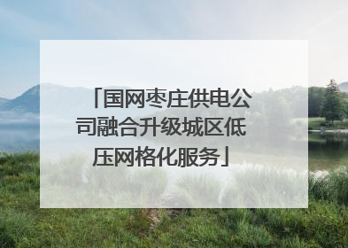 国网枣庄供电公司融合升级城区低压网格化服务