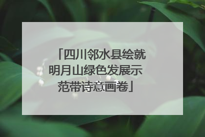 四川邻水县绘就明月山绿色发展示范带诗意画卷