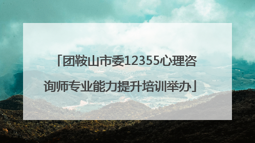 团鞍山市委12355心理咨询师专业能力提升培训举办
