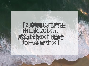 对韩跨境电商进出口超20亿元 威海综保区打造跨境电商聚集区