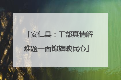 安仁县：干部真情解难题一面锦旗映民心