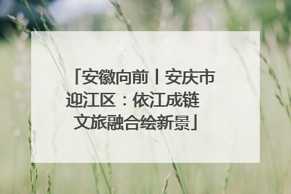 安徽向前丨安庆市迎江区：依江成链 文旅融合绘新景