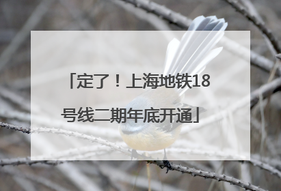 定了！上海地铁18号线二期年底开通