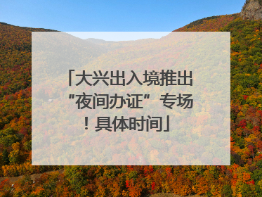 大兴出入境推出“夜间办证”专场！具体时间