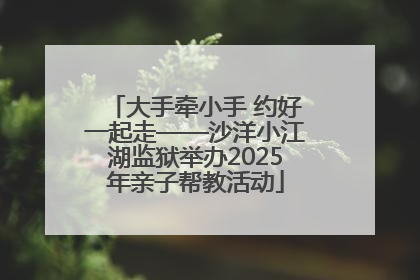 大手牵小手 约好一起走——沙洋小江湖监狱举办2025年亲子帮教活动