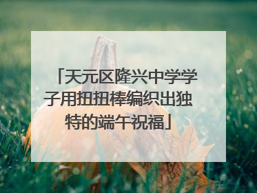 天元区隆兴中学学子用扭扭棒编织出独特的端午祝福