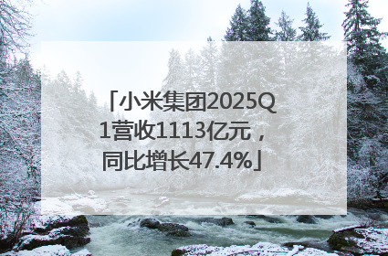 小米集团2025Q1营收1113亿元，同比增长47.4%