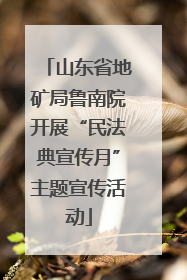 山东省地矿局鲁南院开展“民法典宣传月”主题宣传活动