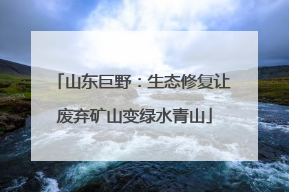 山东巨野：生态修复让废弃矿山变绿水青山