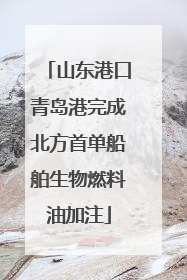 山东港口青岛港完成北方首单船舶生物燃料油加注