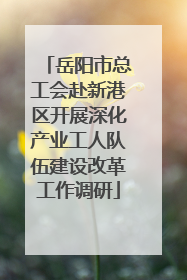 岳阳市总工会赴新港区开展深化产业工人队伍建设改革工作调研