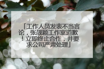 工作人员发表不当言论，张靓颖工作室道歉！立即终止合作，并要求公司严肃处理
