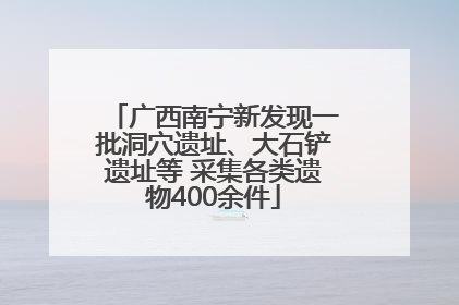 广西南宁新发现一批洞穴遗址、大石铲遗址等 采集各类遗物400余件