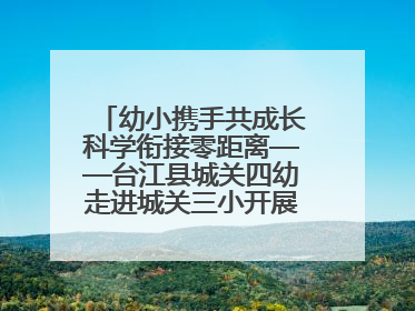 幼小携手共成长科学衔接零距离——台江县城关四幼走进城关三小开展幼小衔接活动