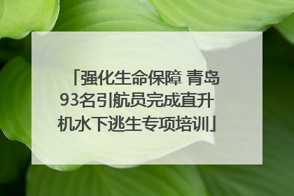 强化生命保障 青岛93名引航员完成直升机水下逃生专项培训