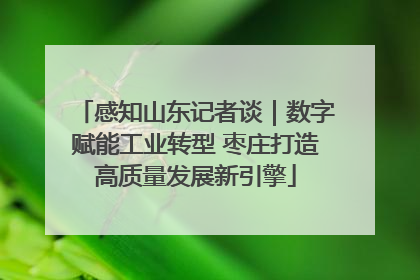 感知山东记者谈｜数字赋能工业转型 枣庄打造高质量发展新引擎