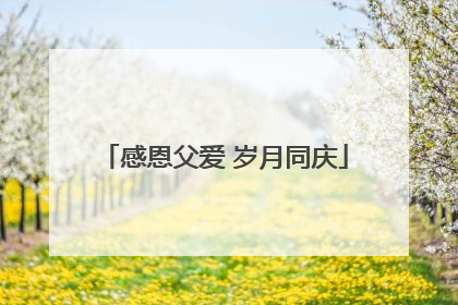 感恩父爱 岁月同庆