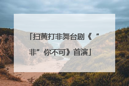 扫黄打非舞台剧《“非”你不可》首演