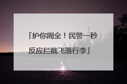 护你周全！民警一秒反应拦截飞落行李