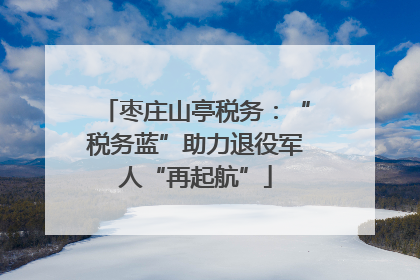 枣庄山亭税务：“税务蓝”助力退役军人“再起航”