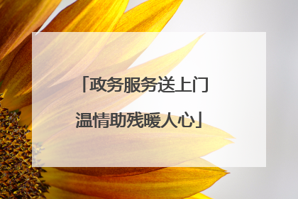 政务服务送上门 温情助残暖人心