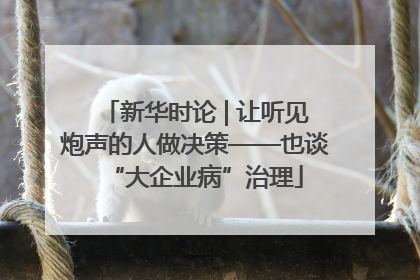 新华时论 | 让听见炮声的人做决策——也谈“大企业病”治理