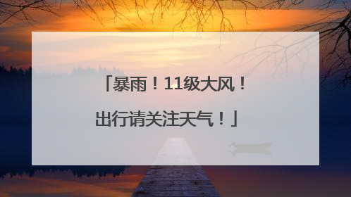 暴雨！11级大风！出行请关注天气！