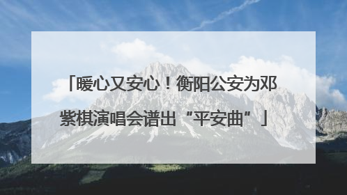 暖心又安心！衡阳公安为邓紫棋演唱会谱出“平安曲”
