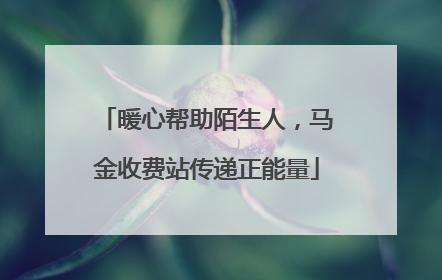 暖心帮助陌生人，马金收费站传递正能量