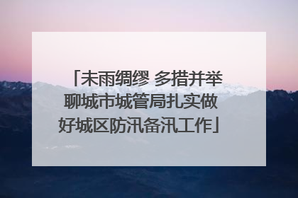 未雨绸缪 多措并举 聊城市城管局扎实做好城区防汛备汛工作