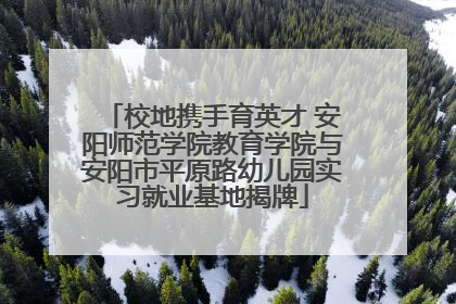 校地携手育英才 安阳师范学院教育学院与安阳市平原路幼儿园实习就业基地揭牌