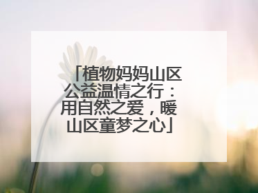 植物妈妈山区公益温情之行：用自然之爱，暖山区童梦之心