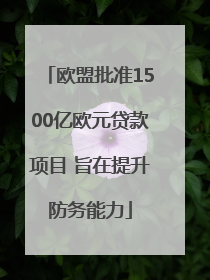 欧盟批准1500亿欧元贷款项目 旨在提升防务能力