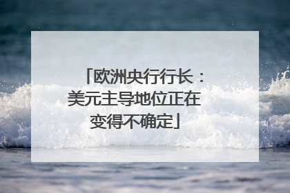 欧洲央行行长：美元主导地位正在变得不确定