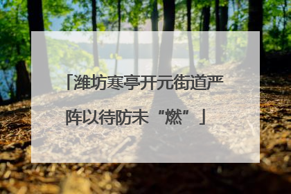 潍坊寒亭开元街道严阵以待防未“燃”
