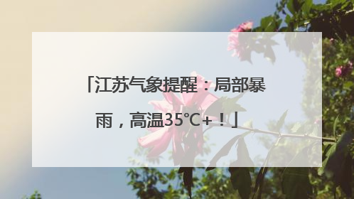 江苏气象提醒：局部暴雨，高温35℃+！