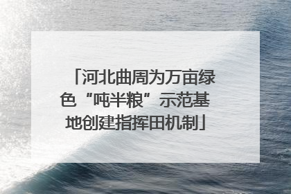 河北曲周为万亩绿色“吨半粮”示范基地创建指挥田机制