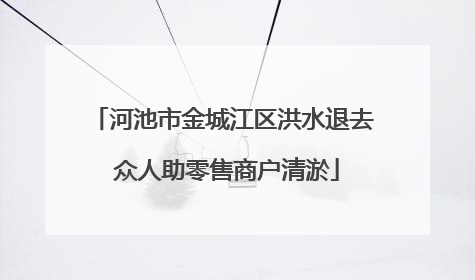 河池市金城江区洪水退去 众人助零售商户清淤