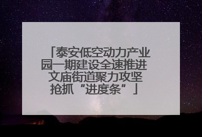 泰安低空动力产业园一期建设全速推进 文庙街道聚力攻坚抢抓“进度条”